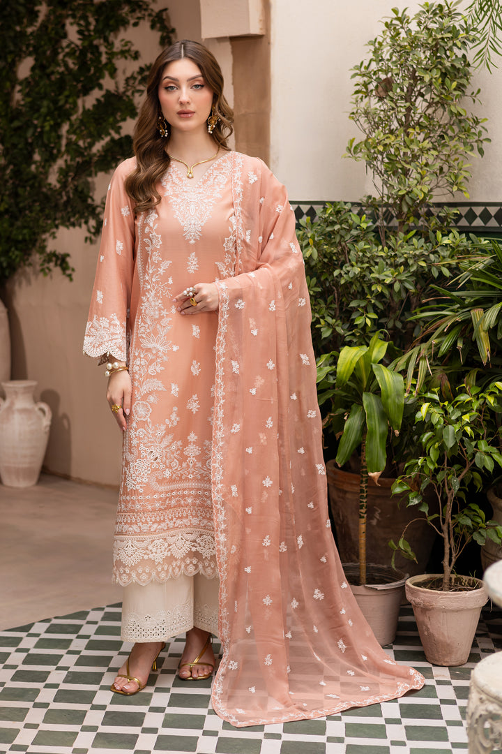 Peach Charm 3Pc - Festive Eid Pret