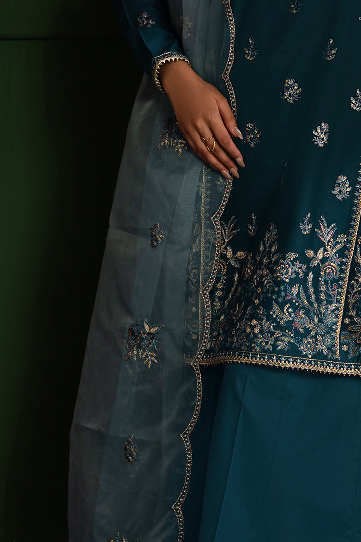 Bronya 3Pc - Embroidered Solid Dress - BATIK