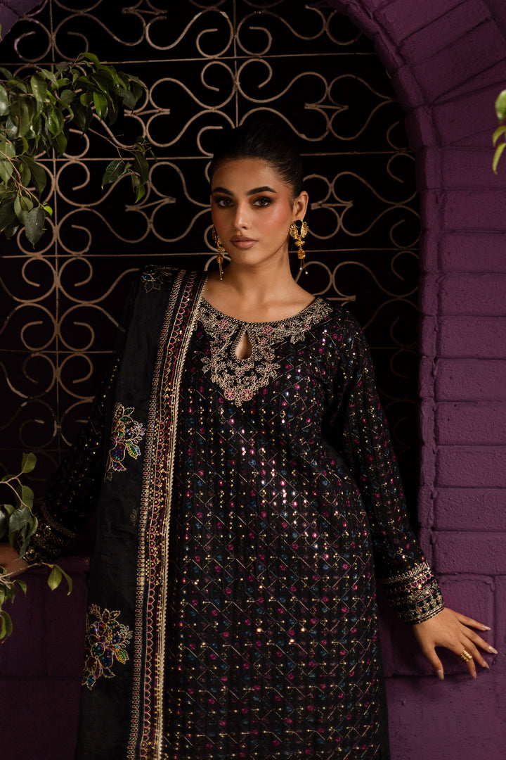 Aylin 3Pc - Embroidered Solid Dress - BATIK
