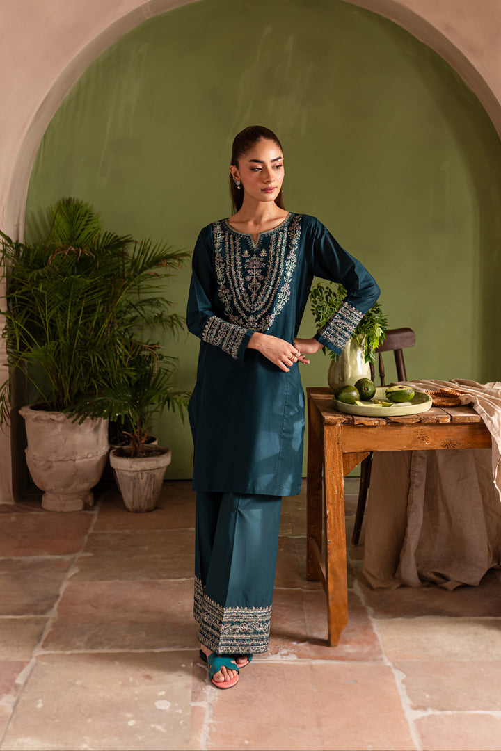 Aqua Pearl 2Pc - Embroidered Lawn Dress - BATIK