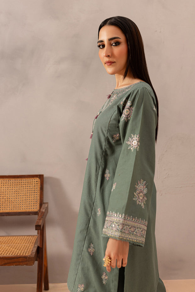 Den 2Pc - Embroidered Khaddar Dress - BATIK