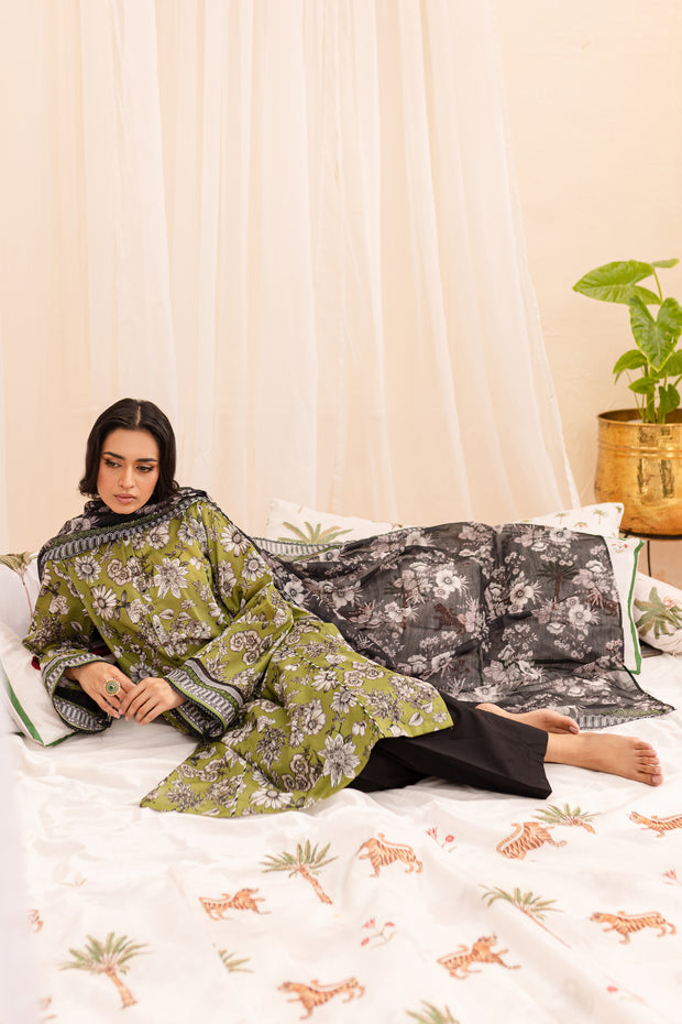 Huram 3Pc - Printed Lawn Dress - BATIK