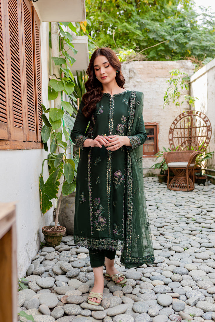 Maesha 3Pc - Embroidered Karandi Dress - BATIK