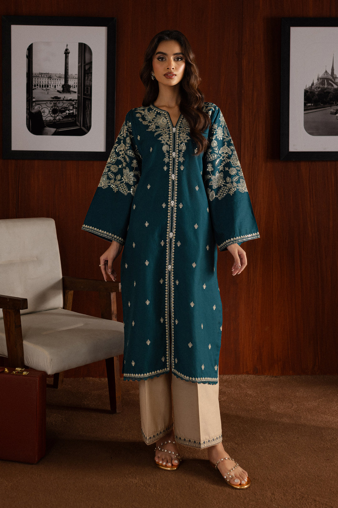 Coulson 2Pc - Embroidered Khaddar Dress - BATIK