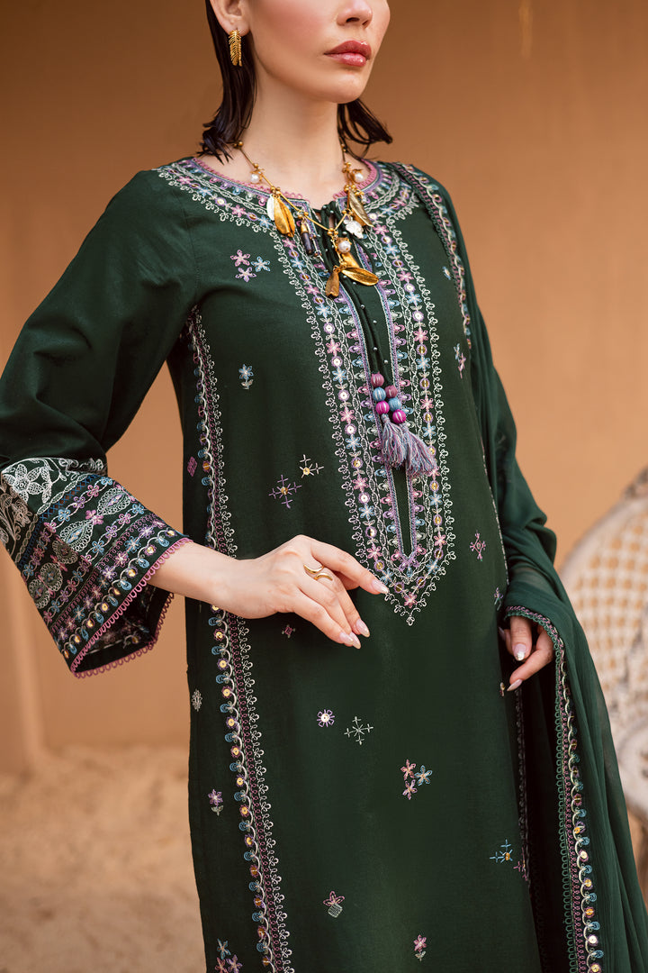 Mosswood 3Pc - Embroidered Khaddar Dress