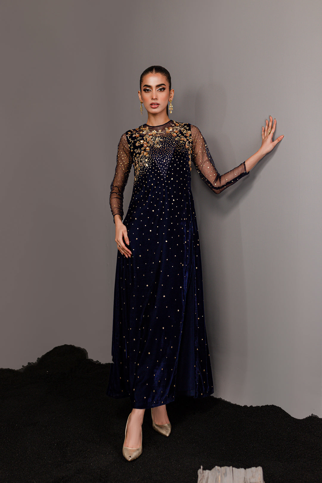 Blue Ell 1Pc - Formal Velvet Maxi - BATIK