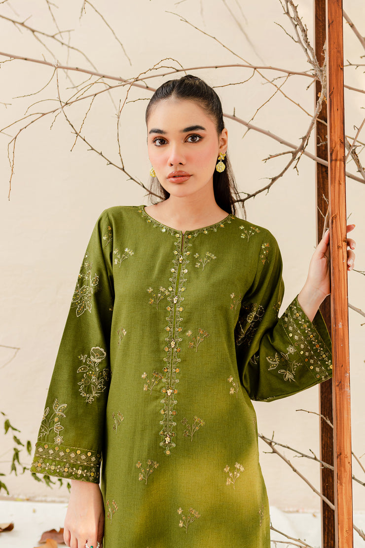 Emette 2Pc - Embroidered Karandi Dress - BATIK