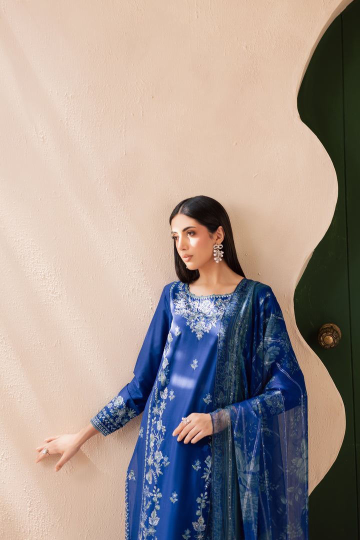Falafel 3Pc - Embroidered Solid Dress - BATIK