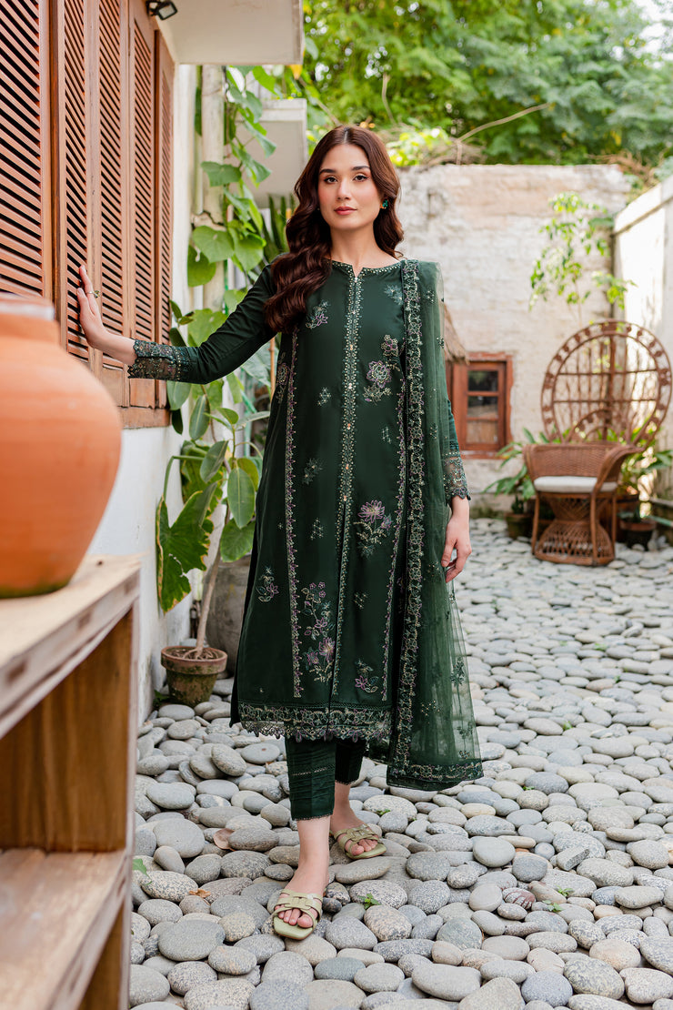 Maesha 3Pc - Embroidered Karandi Dress - BATIK