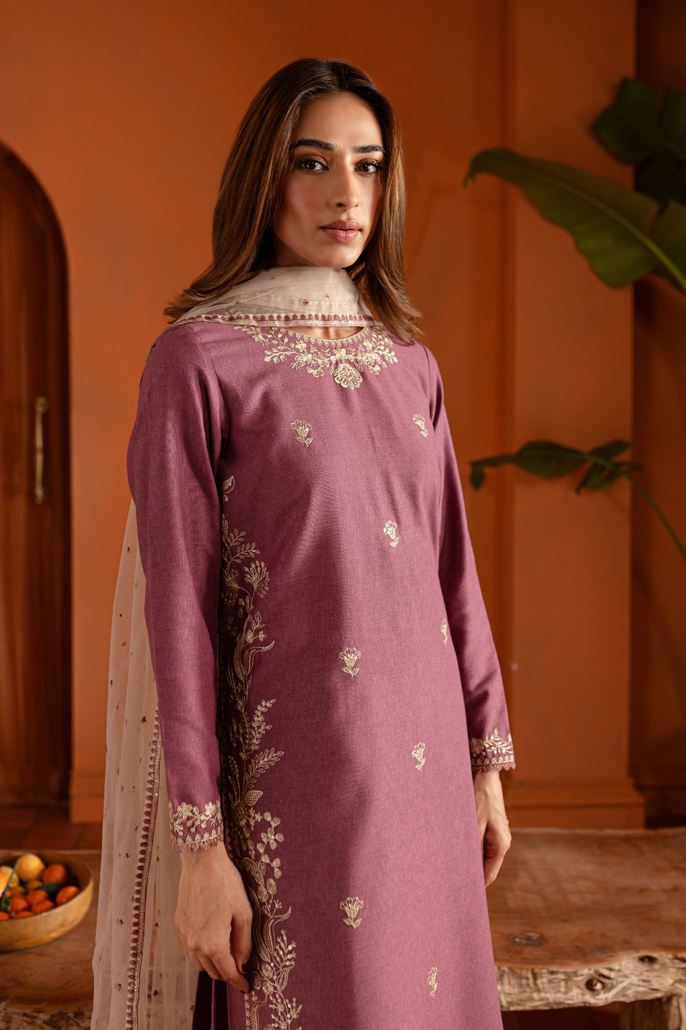 Amriti 3Pc- Embroidered Karandi Dress - BATIK