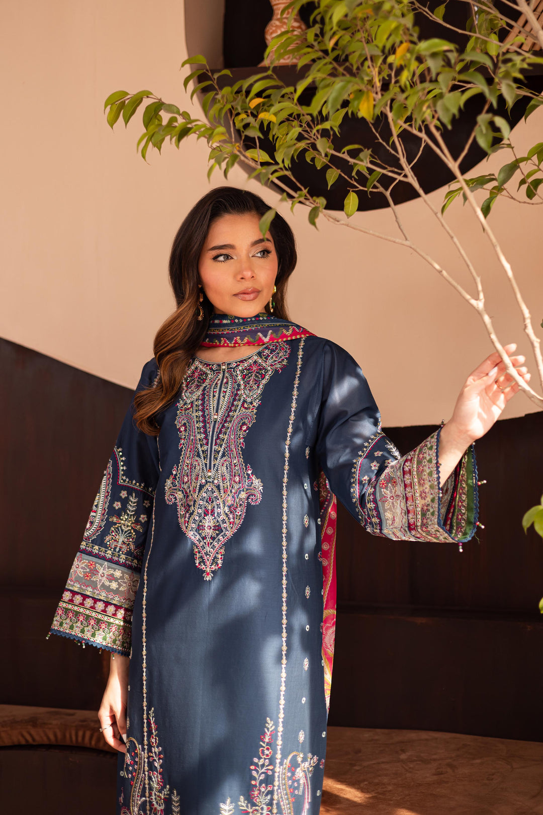 Cyan 3Pc - Embroidered Lawn Dress