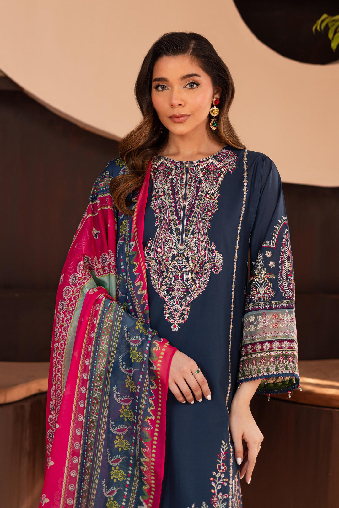 Cyan 3Pc - Embroidered Lawn Dress