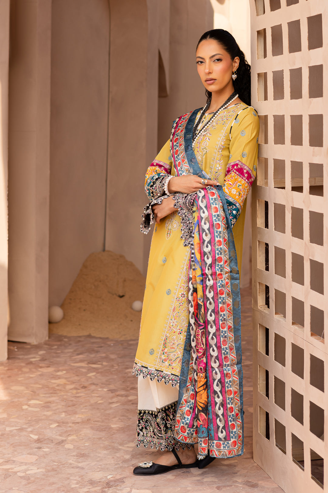 Suhana 3Pc - Embroidered Luxe Pret