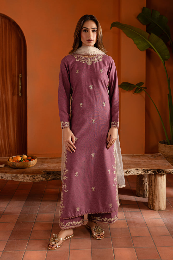 Amriti 3Pc- Embroidered Karandi Dress - BATIK