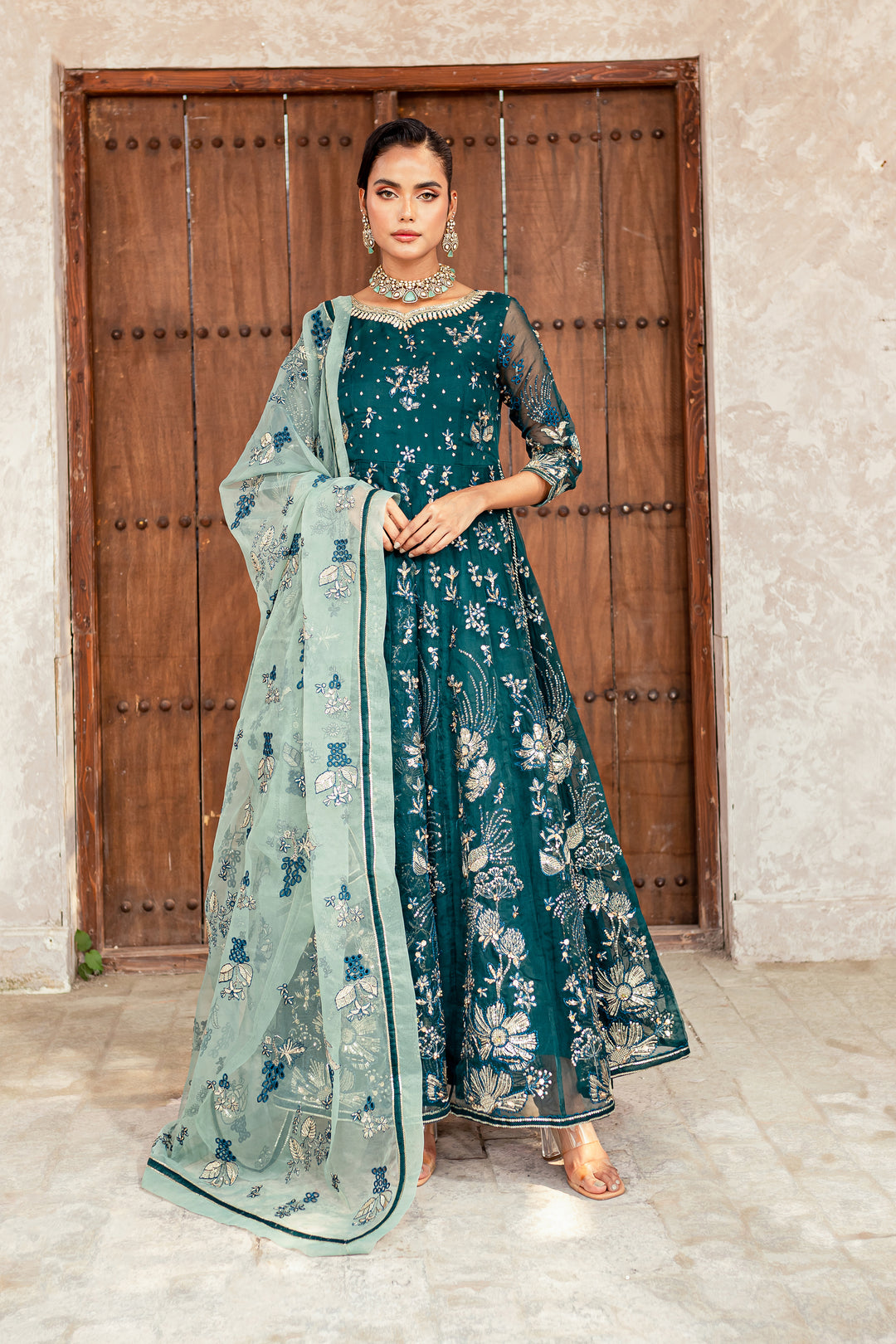 Teal 3Pc - Formal Dress - BATIK