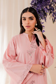 Light Pink 2Pc - Embroidered Jacquard Dress - BATIK