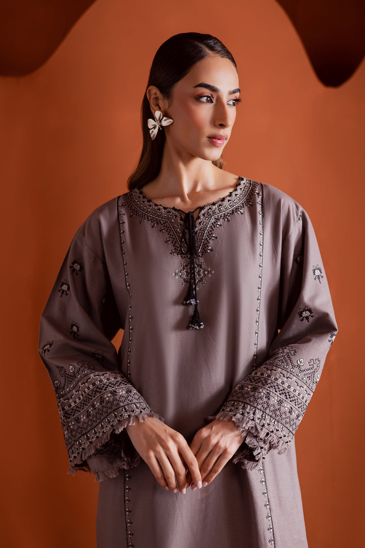 Cross Word 2Pc - Embroidered Khaddar Dress