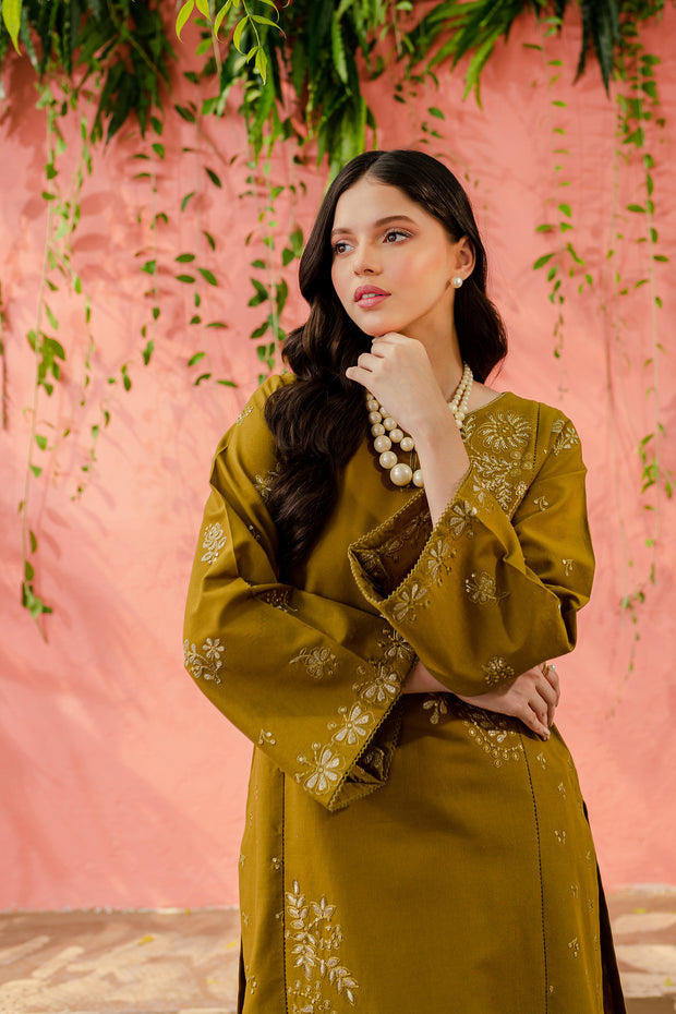 Meeray 2Pc - Embroidered Khaddar Dress - BATIK