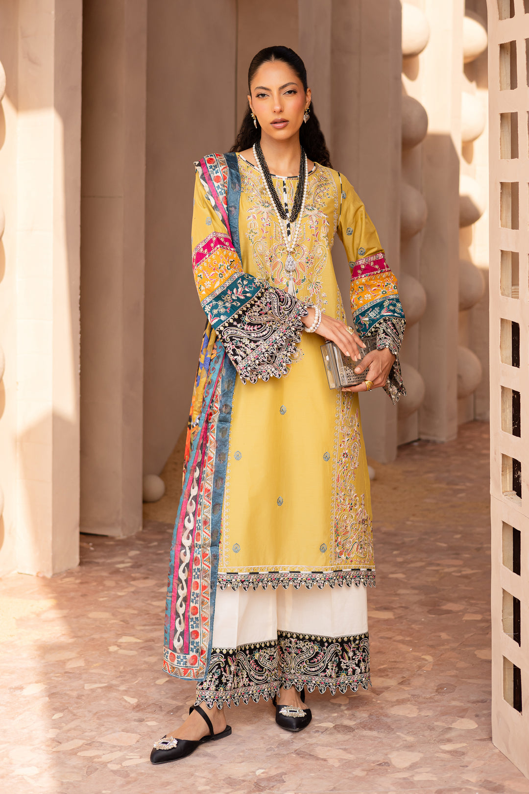 Suhana 3Pc - Embroidered Luxe Pret