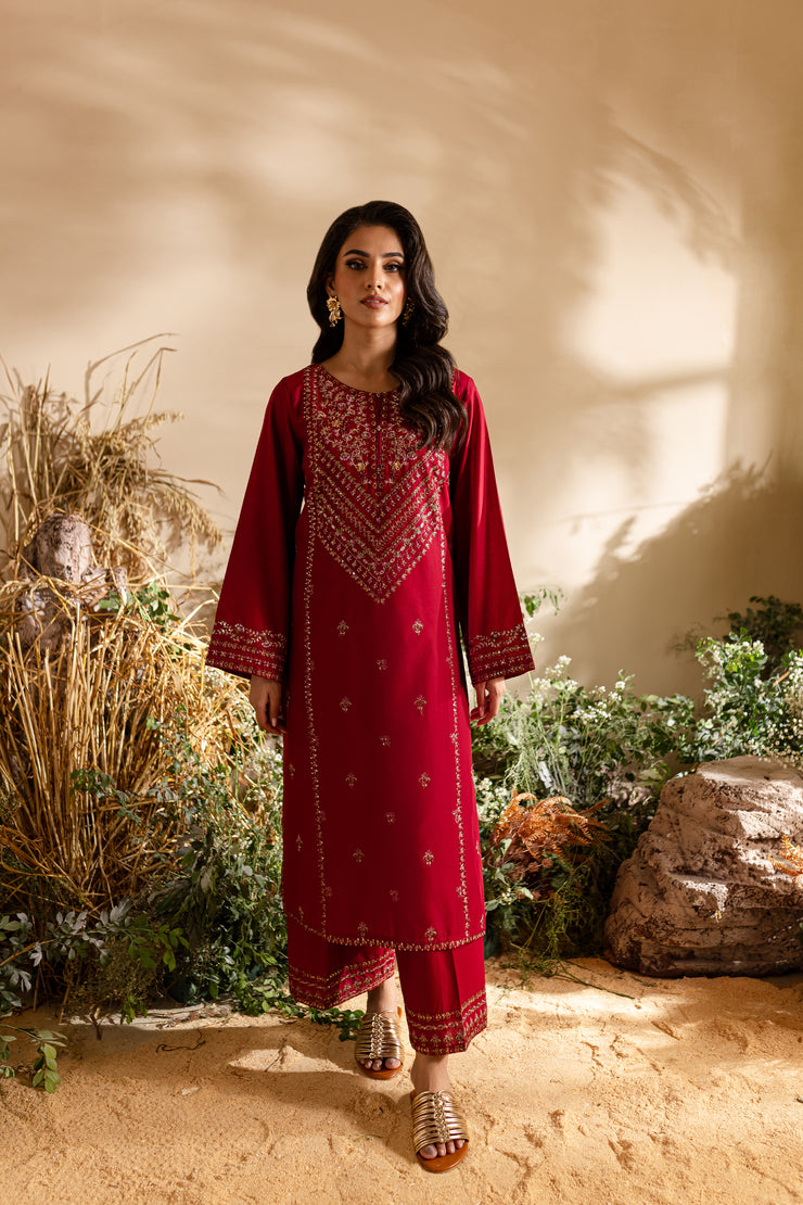 Merry Gold 2Pc - Embroidered Lawn Dress - BATIK