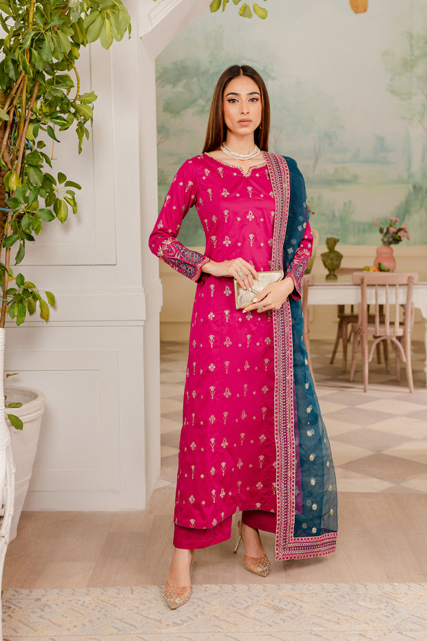 Ravena 3Pc - Embroidered Luxe PRET - BATIK