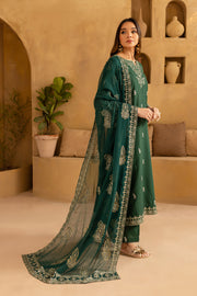 Green Amy 3Pc - Embroidered Khaddar Dress