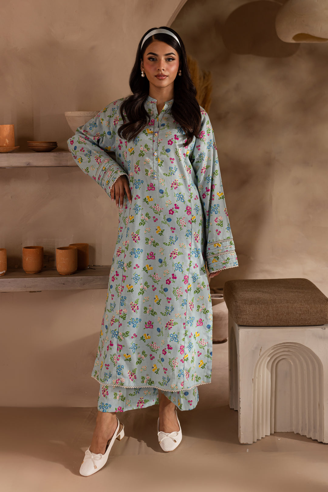 Floriana 2Pc - Printed Khaddar Dress - BATIK