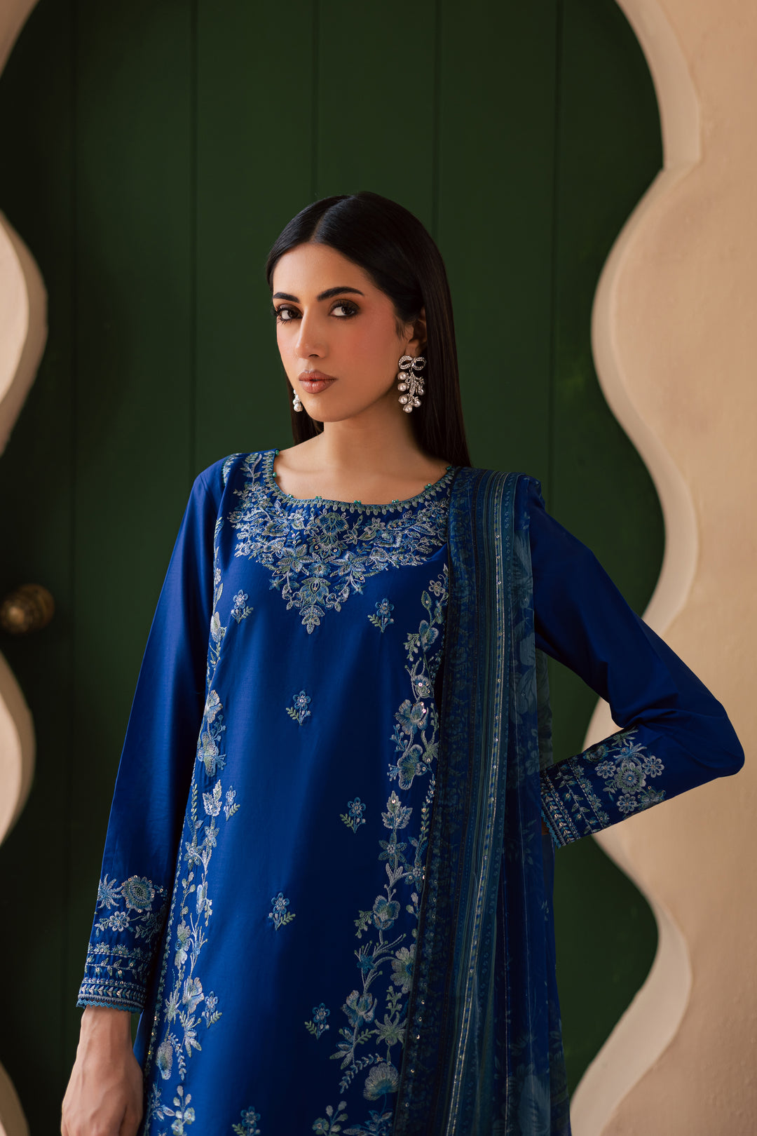 Falafel 3Pc - Embroidered Solid Dress - BATIK
