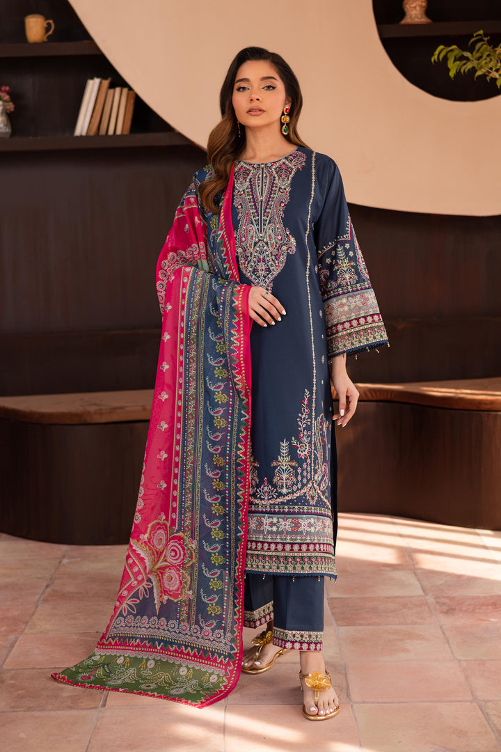 Cyan 3Pc - Embroidered Lawn Dress