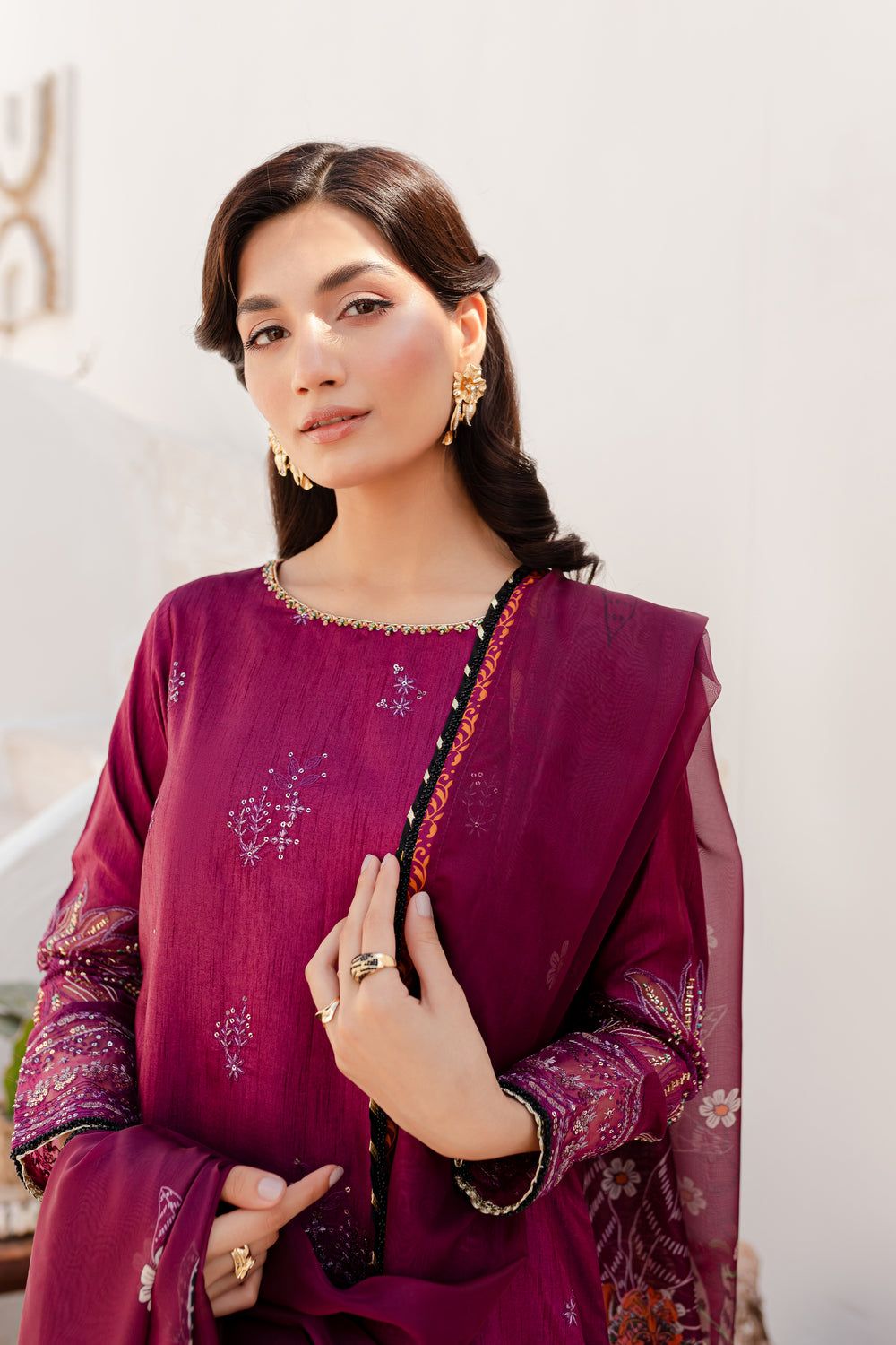 Regeena 3Pc - Embroidered Luxe PRET - BATIK