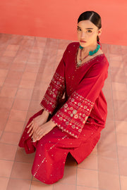 Pink Outfit 2Pc - Embroidered Khaddar Dress