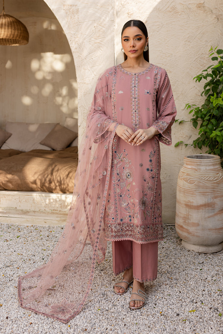 Eira 3Pc - Embroidered Khaddar Dress