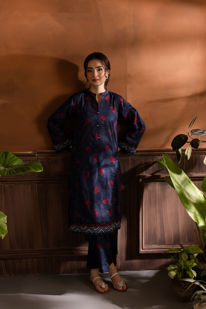 Blue Giny 2Pc - Printed Lawn Dress - BATIK