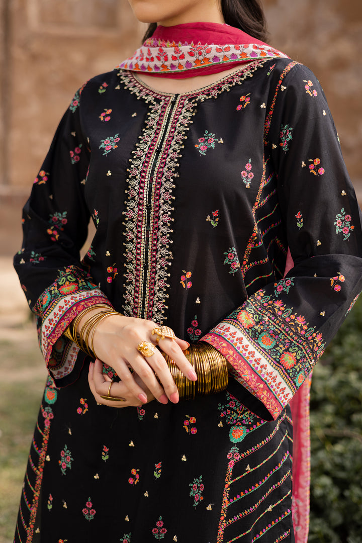 Black Arya 3Pc- Printed Lawn Dress