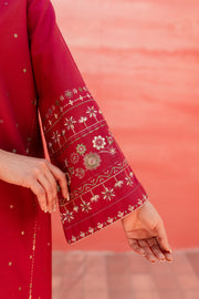 Pink Outfit 2Pc - Embroidered Khaddar Dress