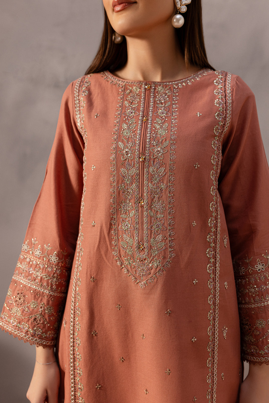 Note 2Pc - Embroidered Khaddar Dress - BATIK