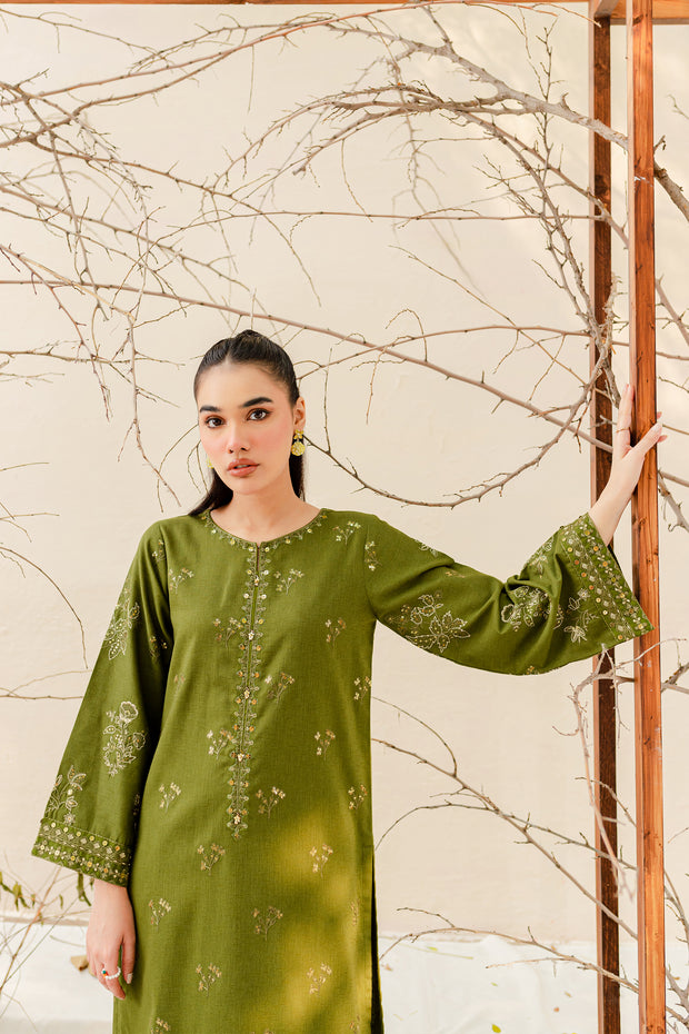 Emette 2Pc - Embroidered Karandi Dress - BATIK