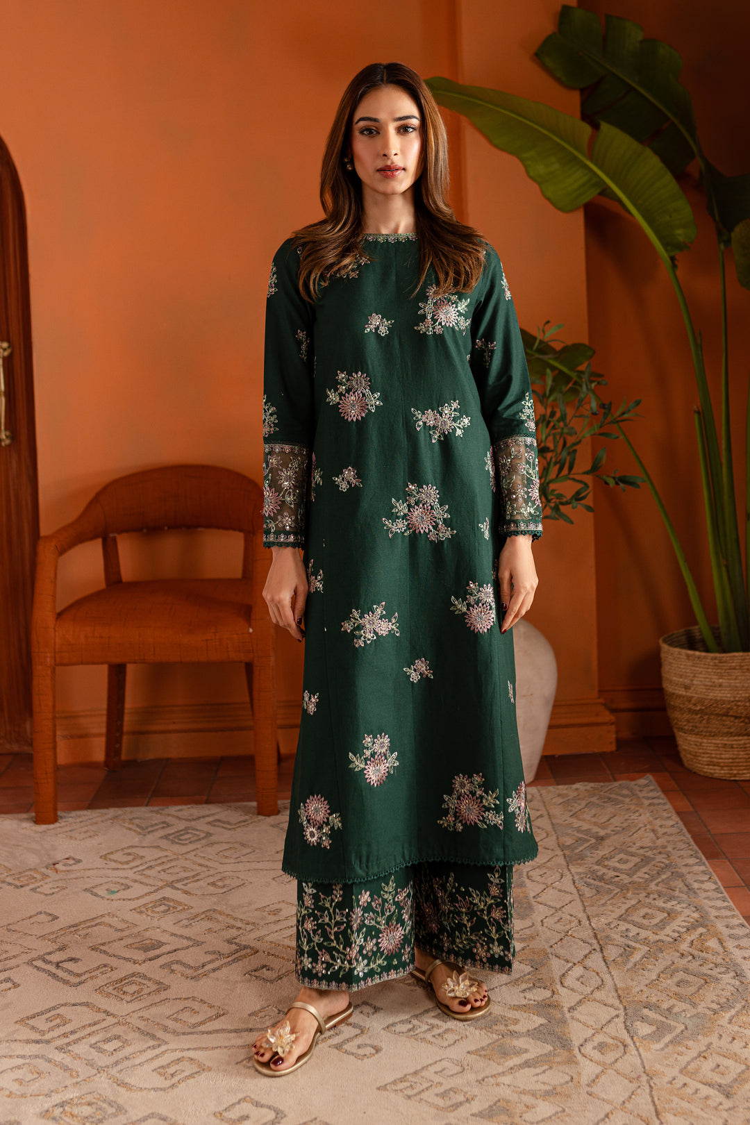 Grinch 2Pc - Embroidered Khaddar Dress - BATIK