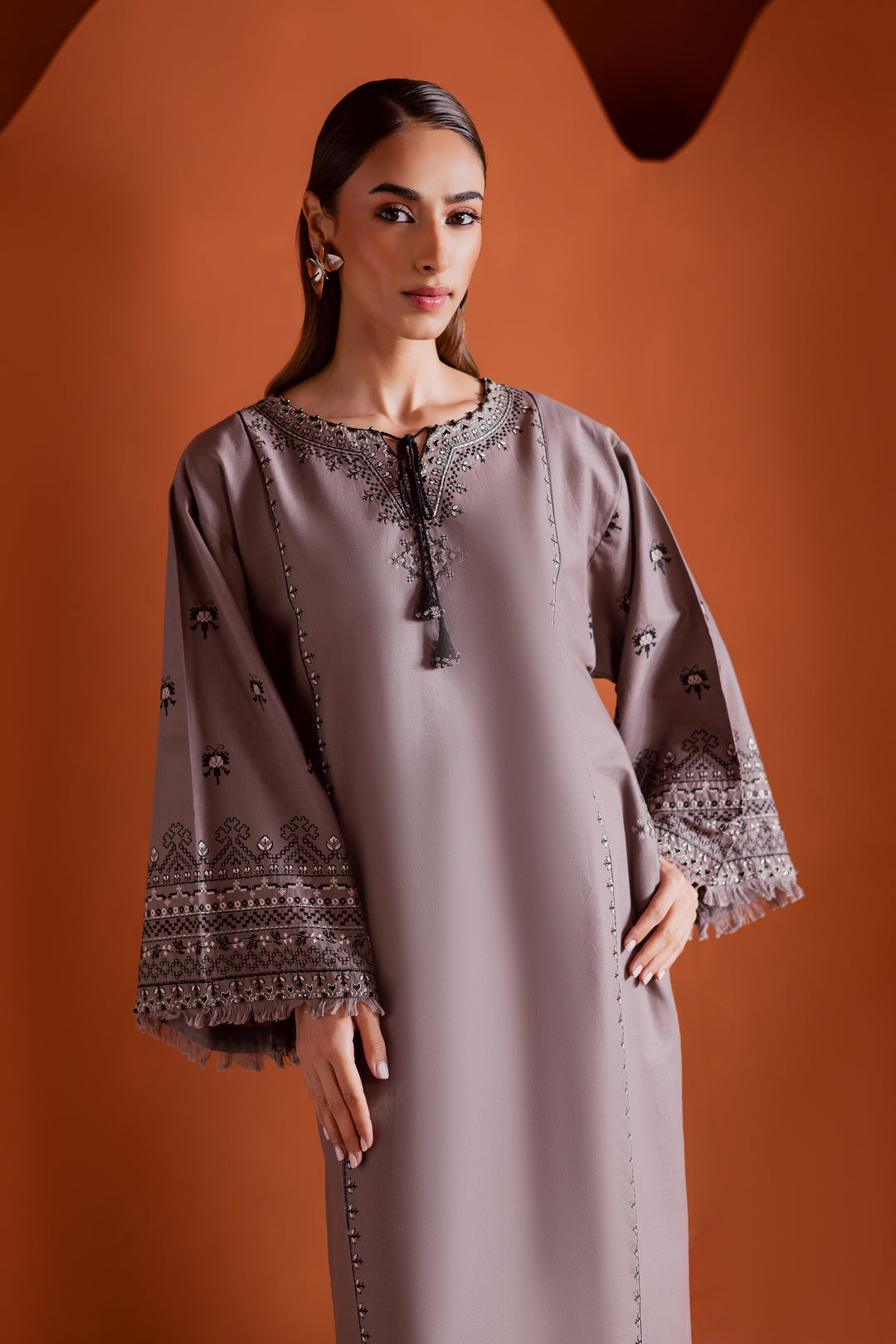 Cross Word 2Pc - Embroidered Khaddar Dress