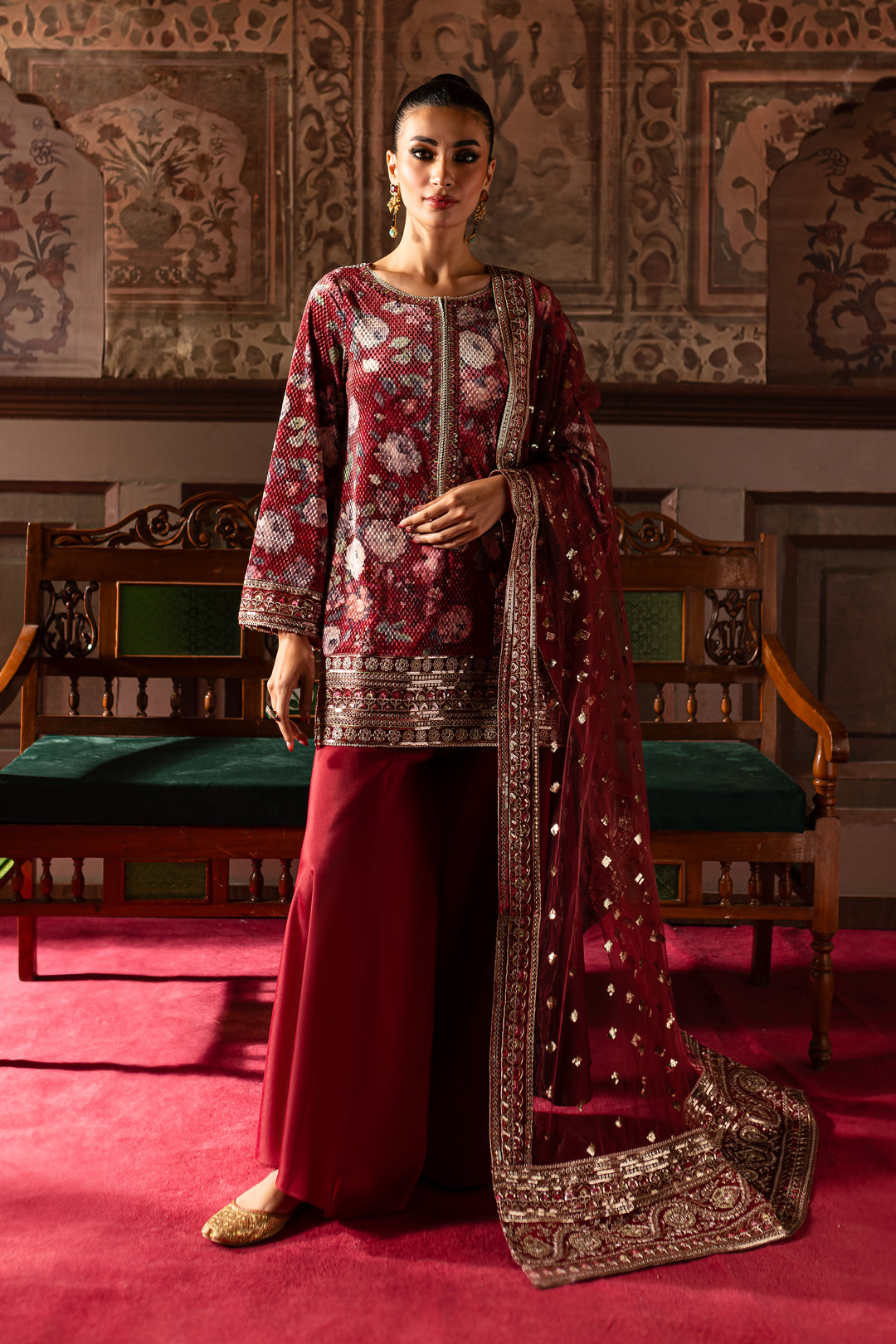 Noor Bano 3Pc - Embroidered Luxe Pret - BATIK