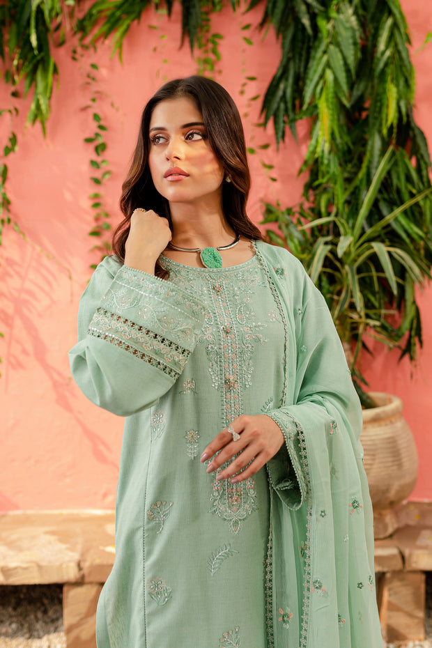 Capri Sea 3Pc - Embroidered Karandi Dress - BATIK