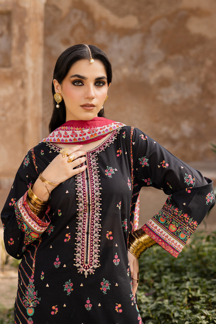 Black Arya 3Pc- Printed Lawn Dress