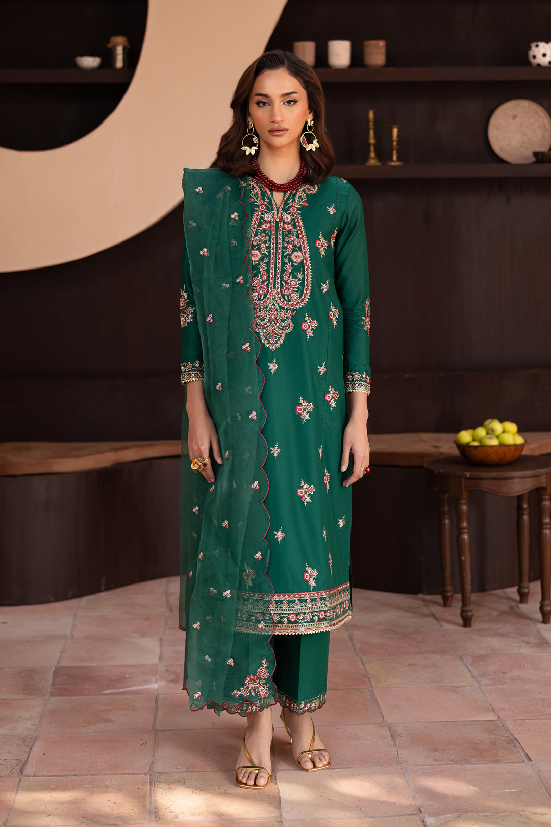 Myra 3Pc - Embroidered Lawn Dress