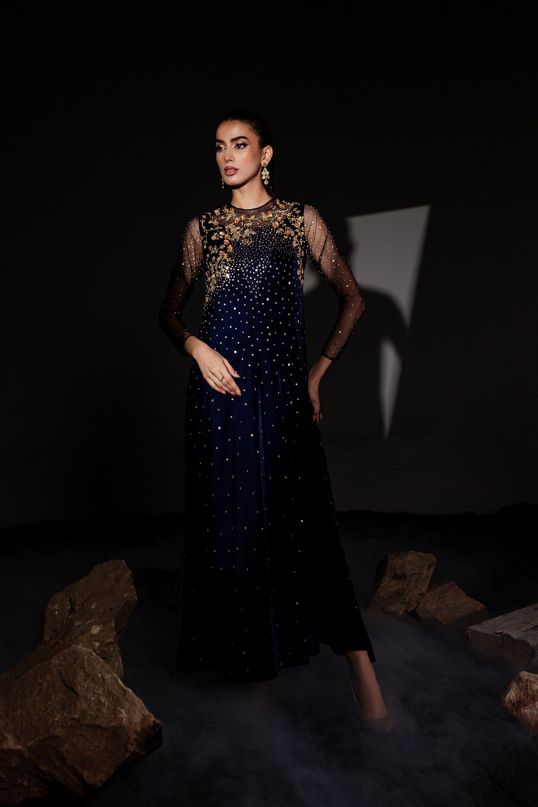 Blue Ell 1Pc - Formal Velvet Maxi - BATIK