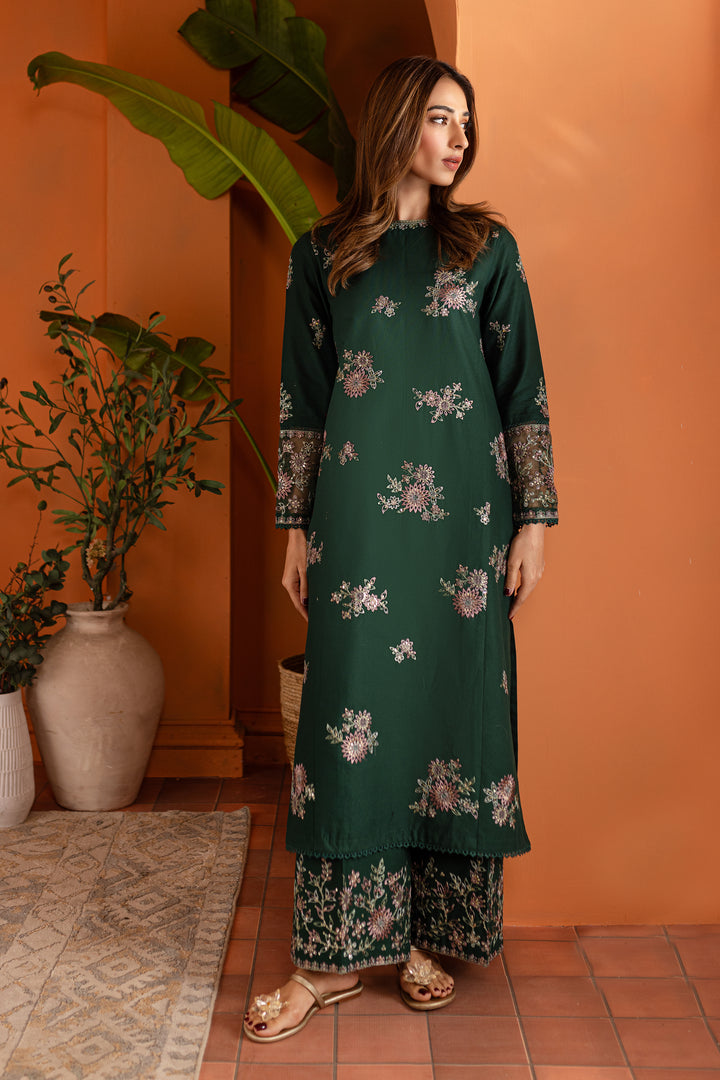 Grinch 2Pc - Embroidered Khaddar Dress - BATIK