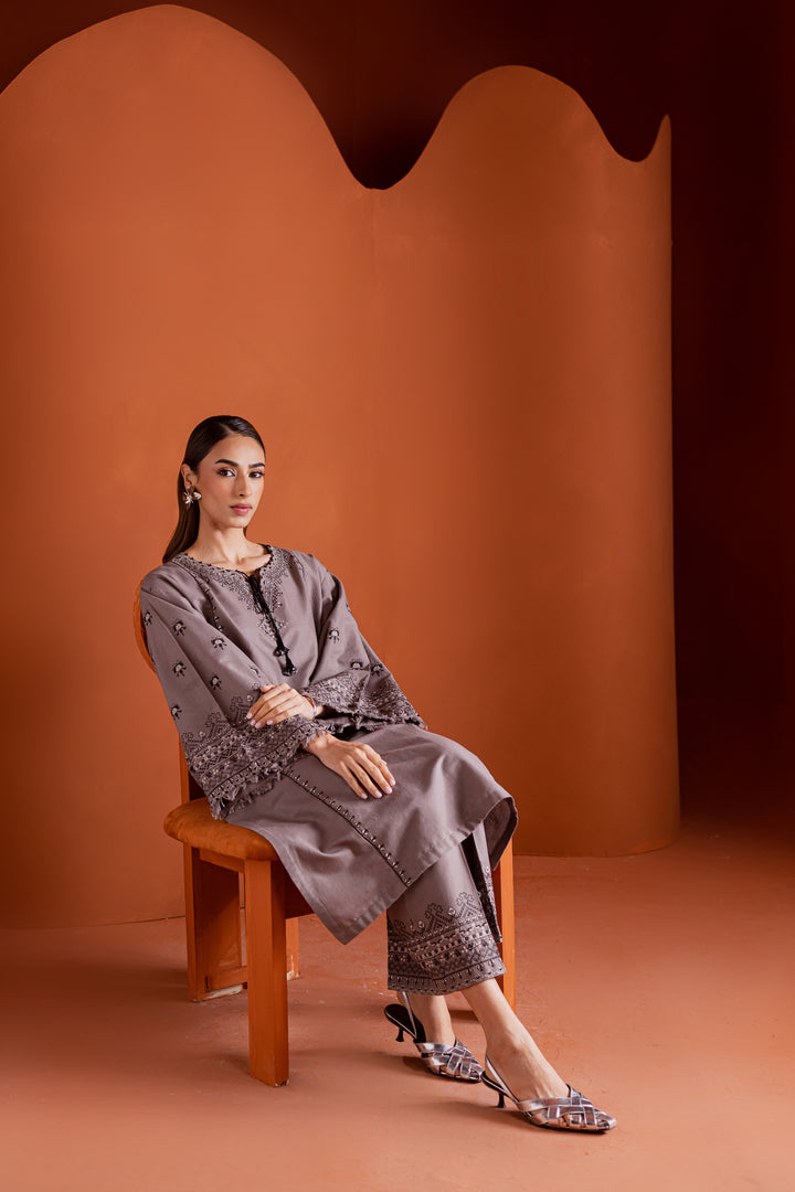 Cross Word 2Pc - Embroidered Khaddar Dress