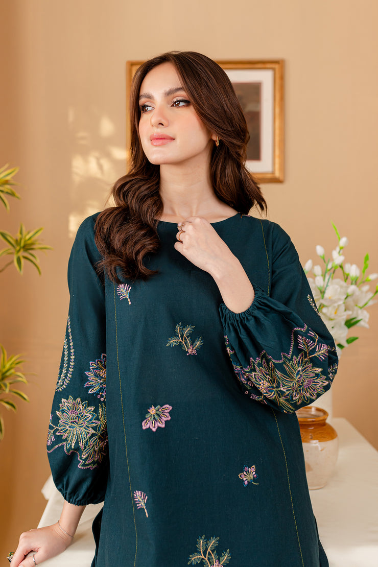 Krysti 2Pc - Embroidered Khaddar Dress - BATIK
