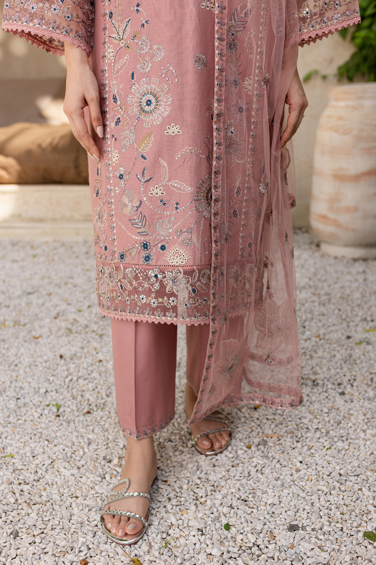 Eira 3Pc - Embroidered Khaddar Dress