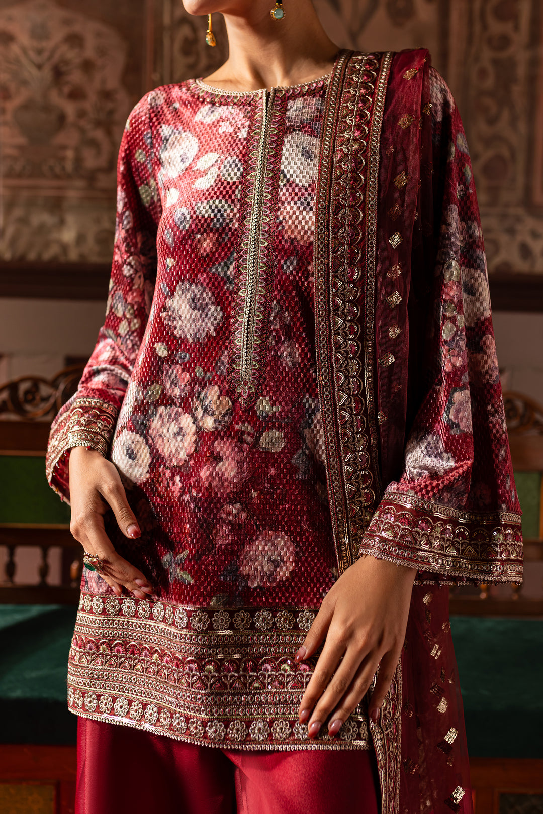 Noor Bano 3Pc - Embroidered Luxe Pret - BATIK