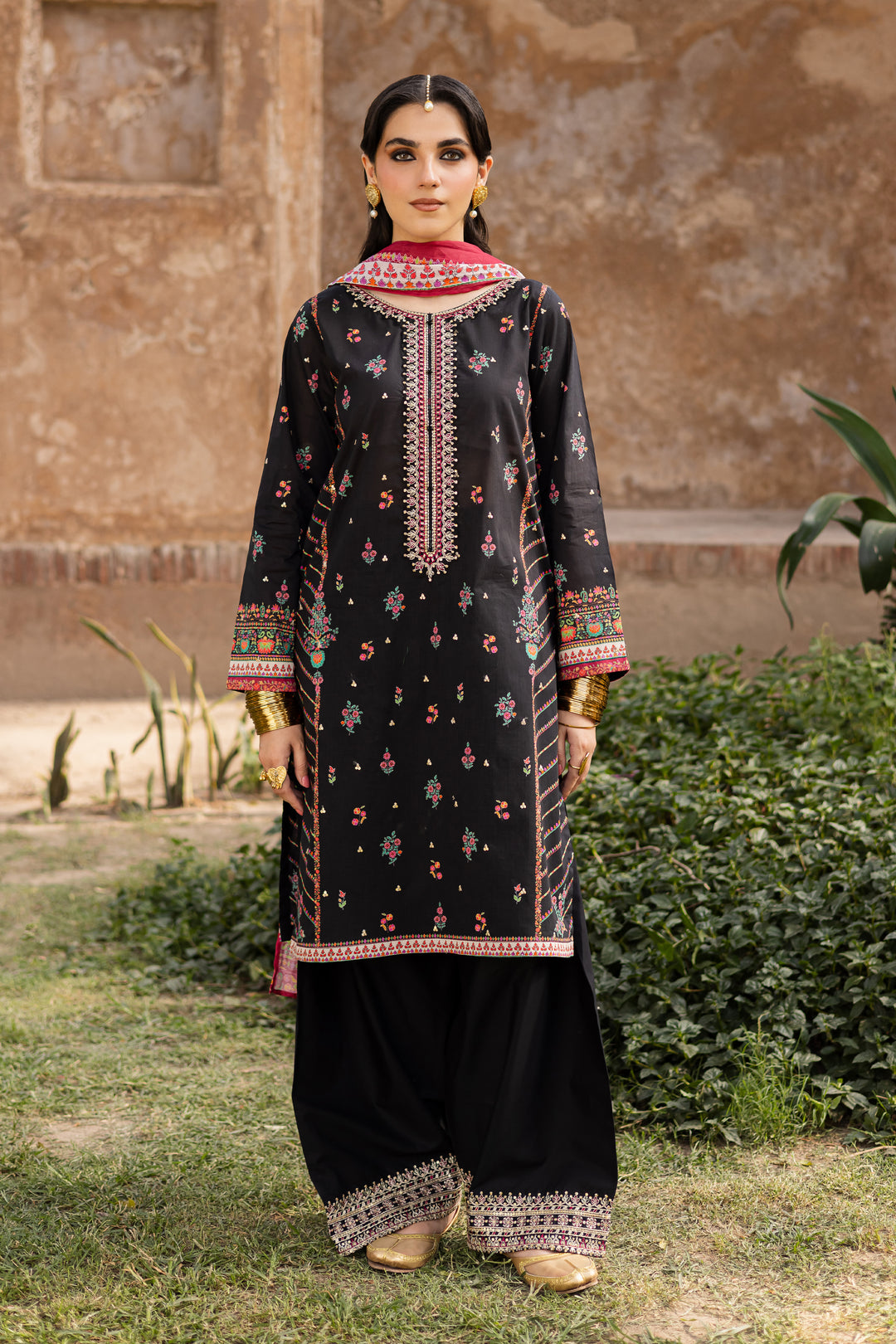 Black Arya 3Pc- Printed Lawn Dress